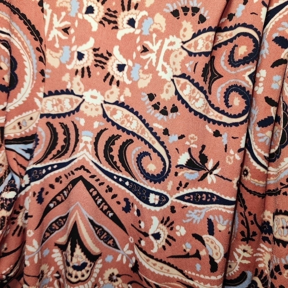 Liz Claiborne Career XXL Cap Sleeve Dusty Rose Paisley - Picture 4 of 7